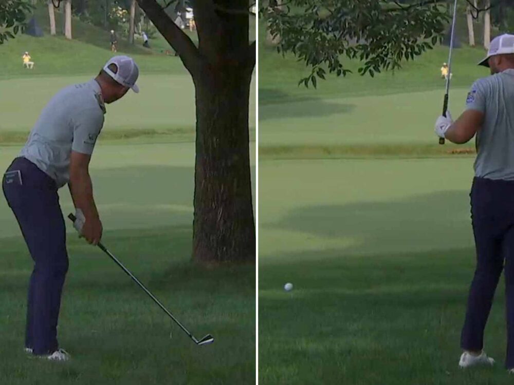 Memorial contender hits same tree TWICE for costly crooked number​