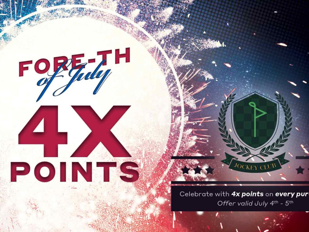 Earn 4X rewards points on Fairway Jockey purchases this weekend​