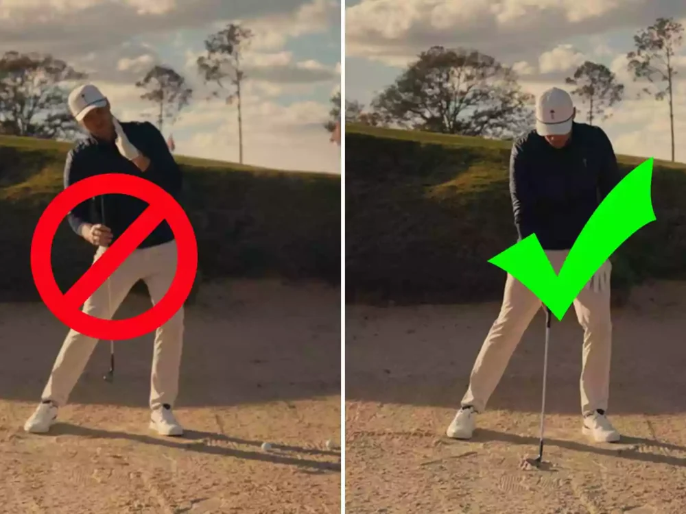 Don’t make this crucial set-up mistake when hitting bunker shots​
